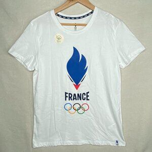 Le Coq Sportif Paris France 2024 Olympics Official T Shirt M White - New